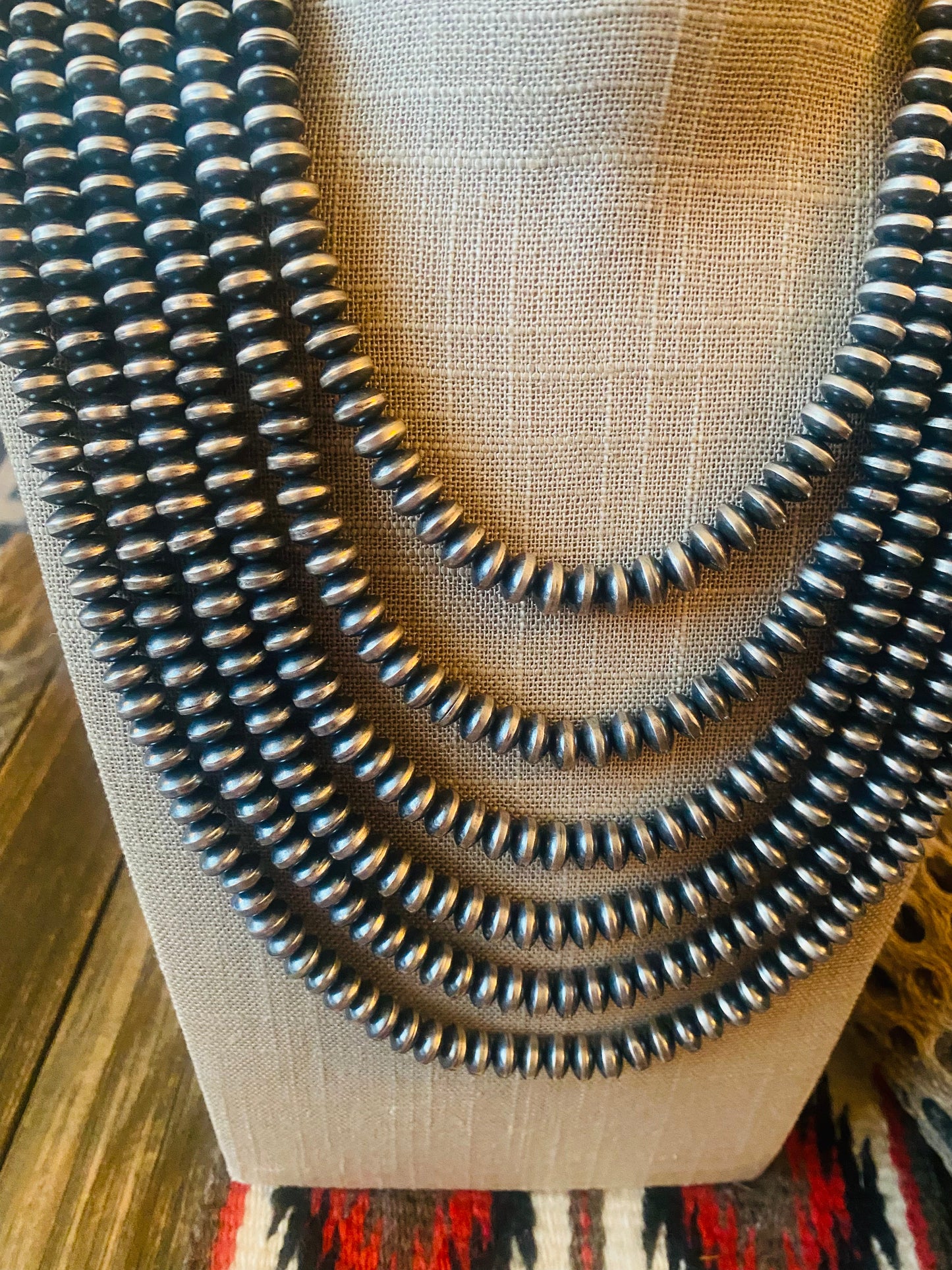 Handmade Sterling Silver 8mm Disk Bead Necklace
