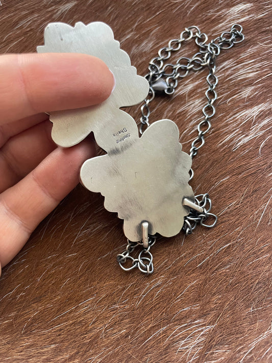 Handcrafted Sterling Silver Turquoise Necklace By Sheila Becenti