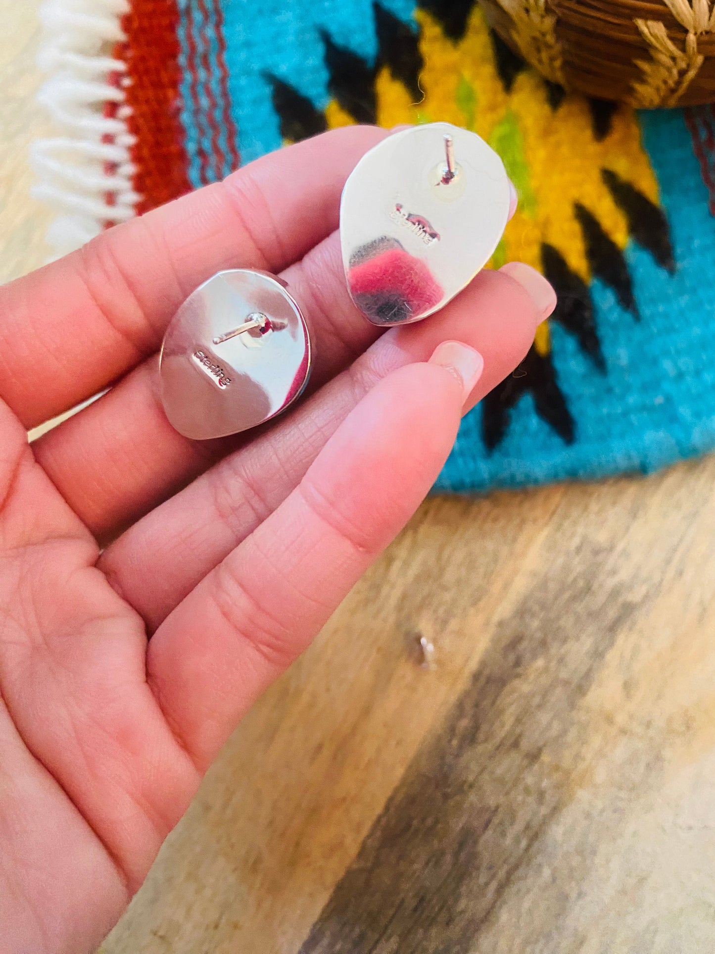 Navajo Turquoise & Sterling Silver Stud Earrings