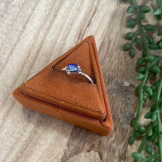 The Mini Handcrafted Lapis & Sterling Silver Single Stone Ring