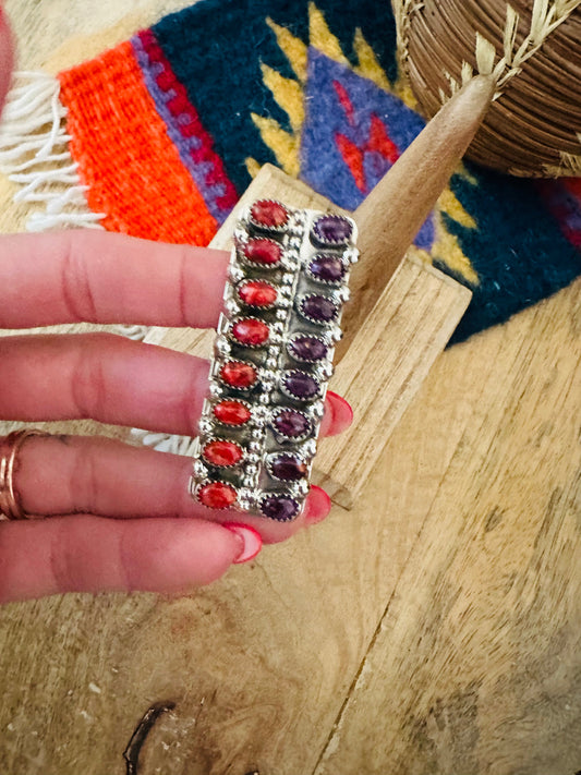 Handcrafted Sterling Silver & Spiny Ring Signed