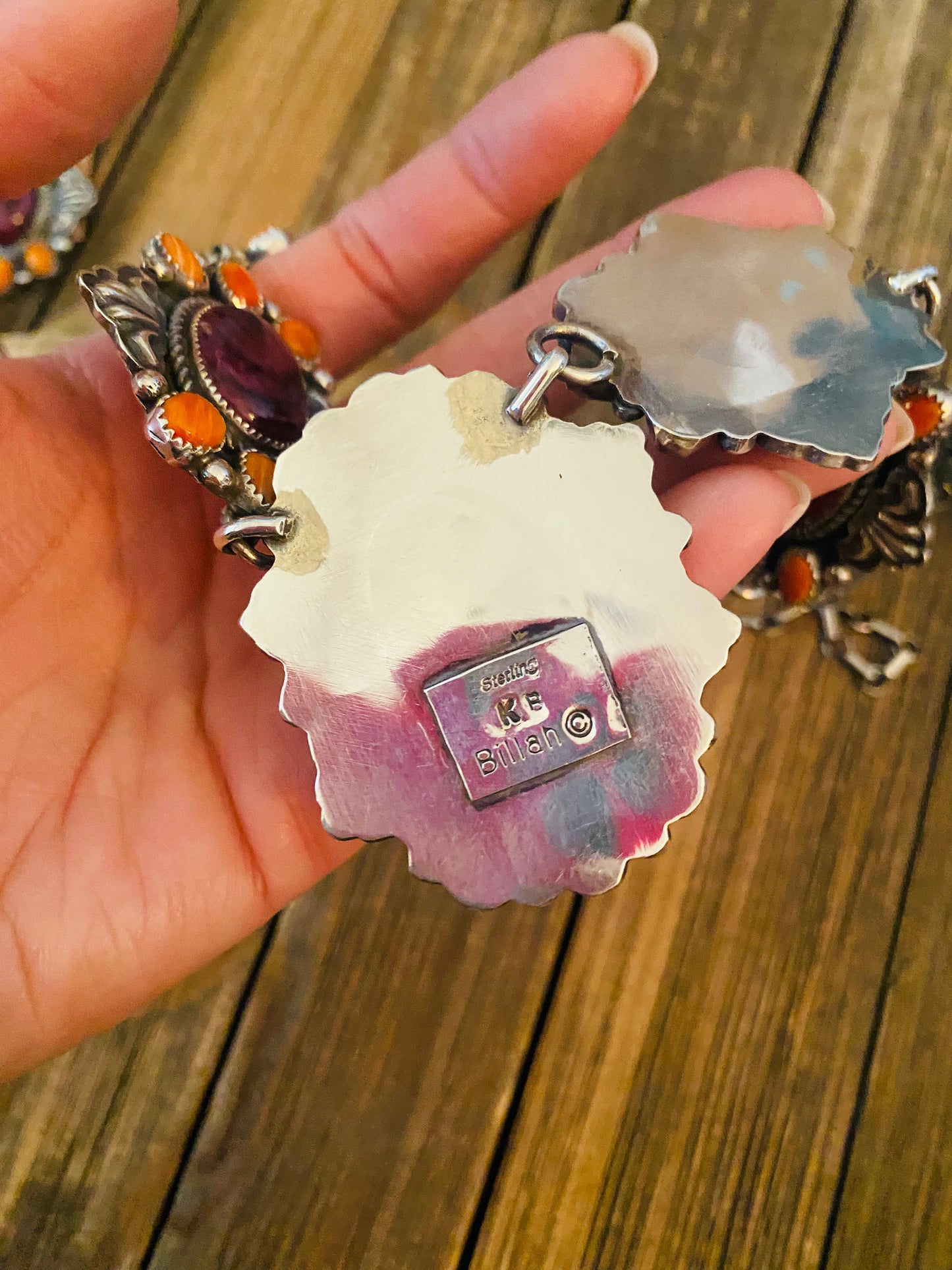 Handcrafted Multicolor Spiny And Sterling Silver 4 Piece Set by Kevin Billah