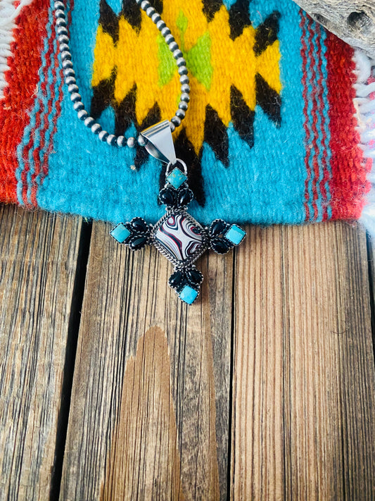 Handmade Sterling Silver & Multi Stone Cluster Pendant