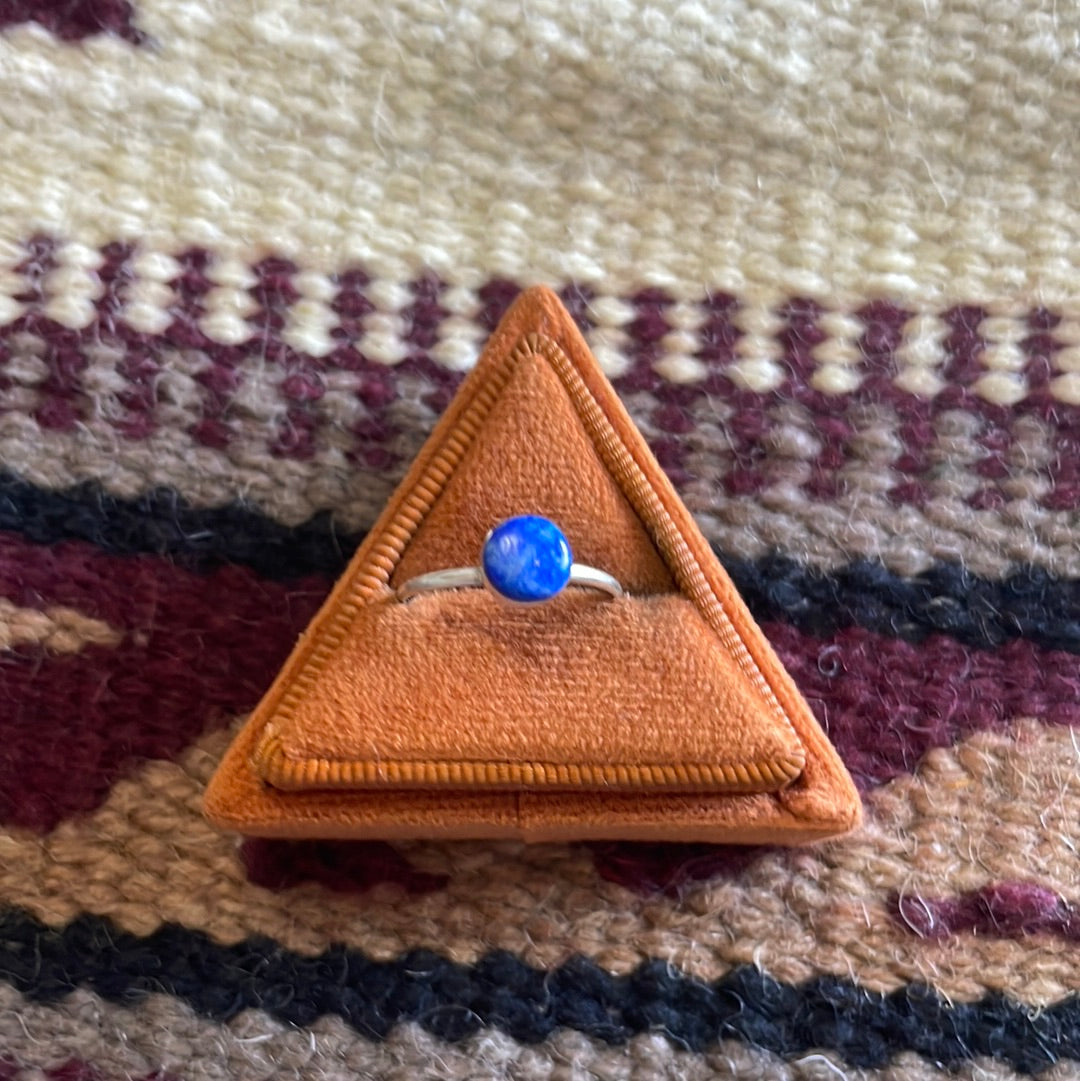 Handcrafted Denim Lapis & Sterling Silver Stacker Ring