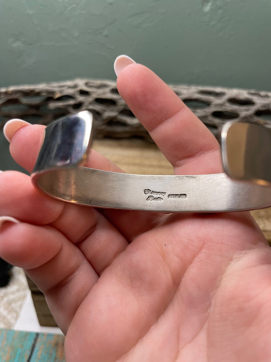 Handcrafted Sterling Silver 5 Stone Turquoise Cuff Chimney Butte Signed /