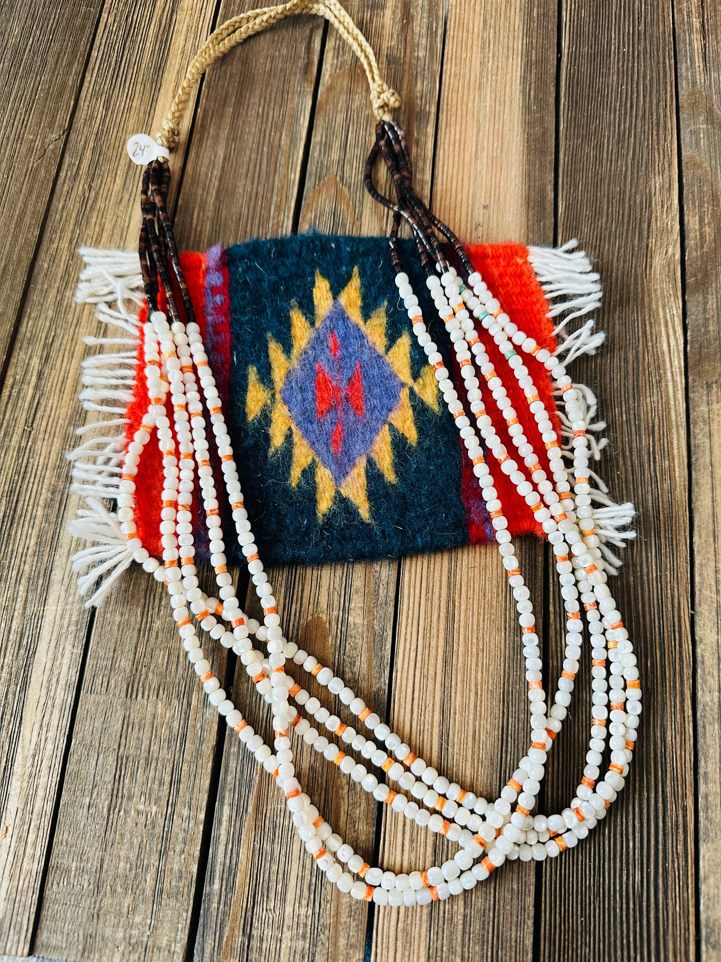 Handcrafted Mother of Pearl, Spiny & Heishi Beaded Necklace
