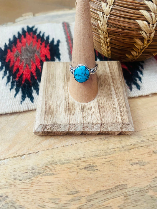 Navajo Kingman Turquoise & Sterling Silver Ring
