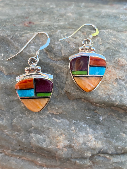 Handcrafted Turquoise, Orange Spiny Berry Dangle Earrings