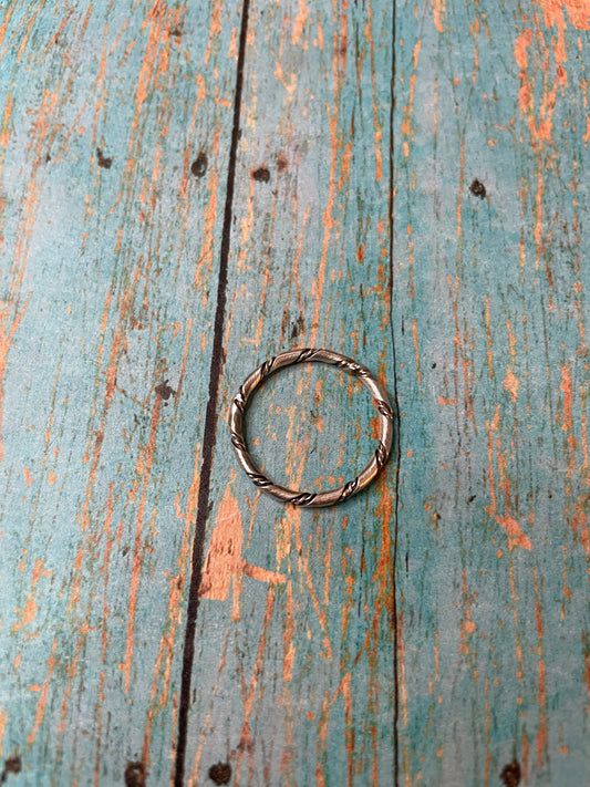 Handcrafted Sterling Silver Thin Twisted Bands SK8