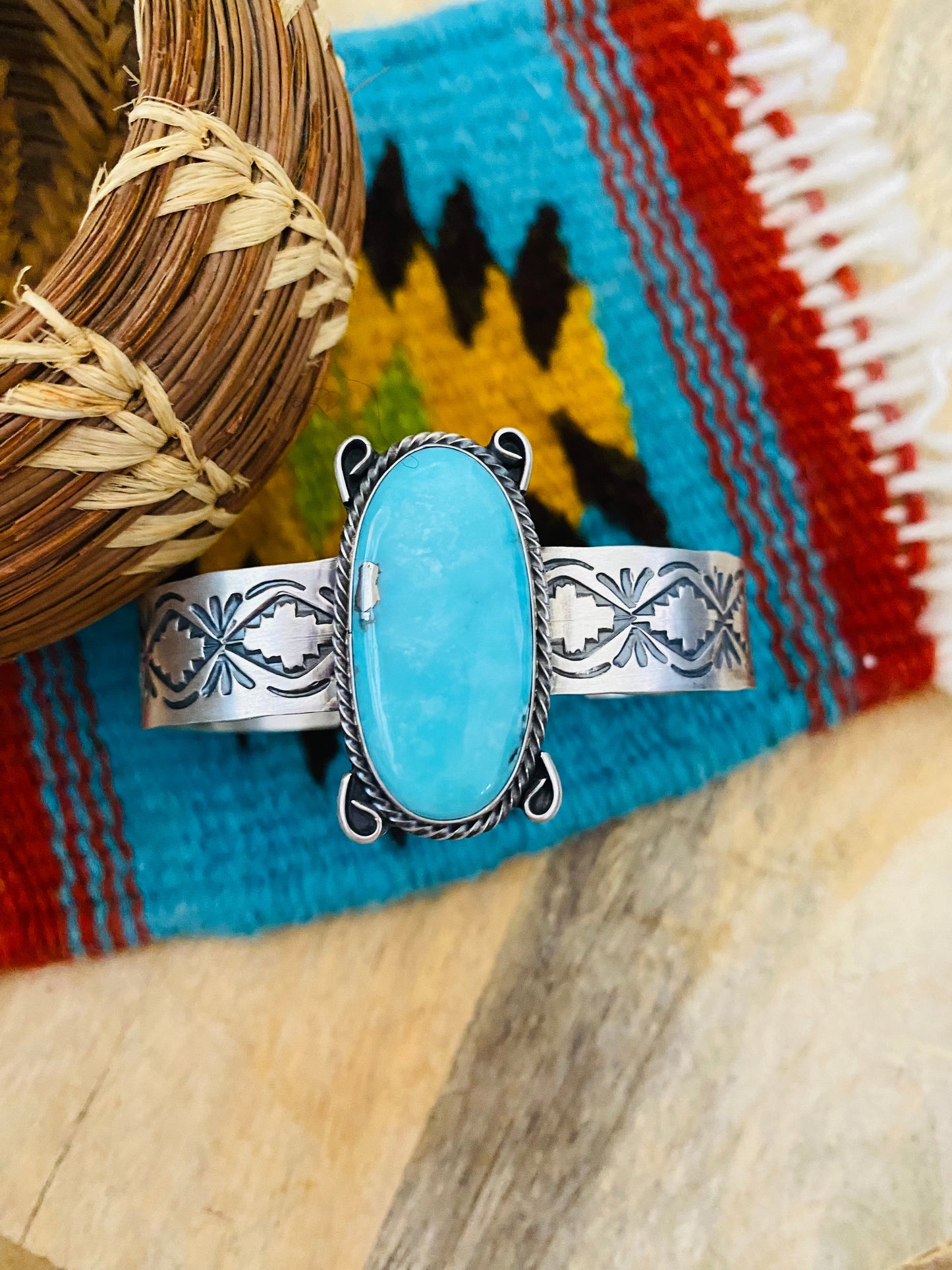 Handcrafted Sterling Silver & Turquoise Cuff Bracelet