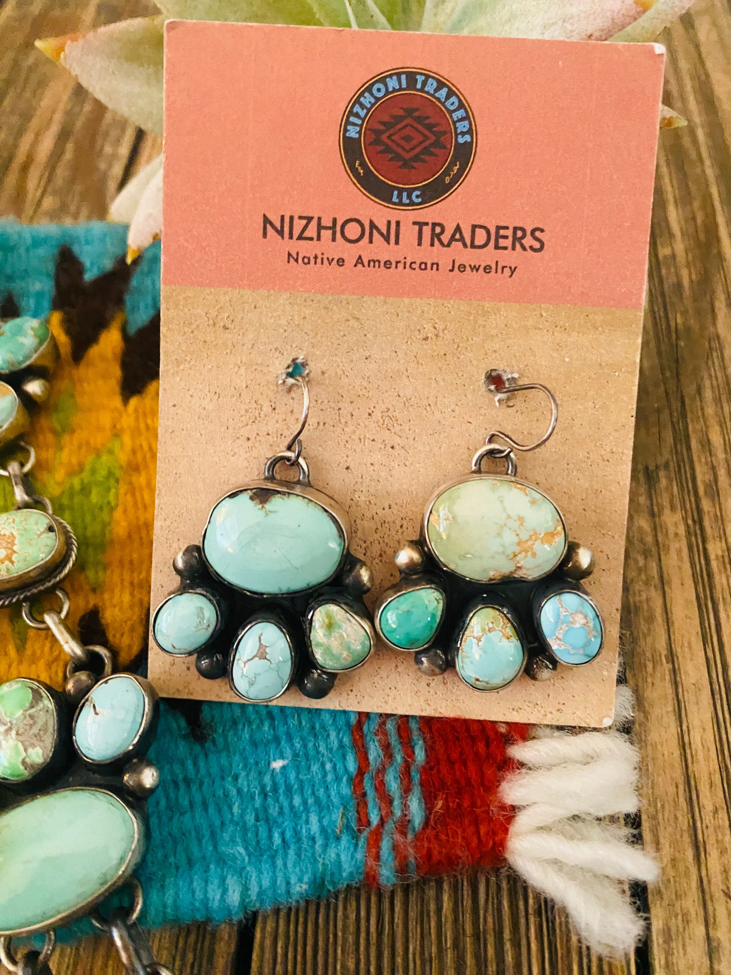 Stunning Handcrafted Carico Lake Turquoise & Sterling Silver Necklace Set