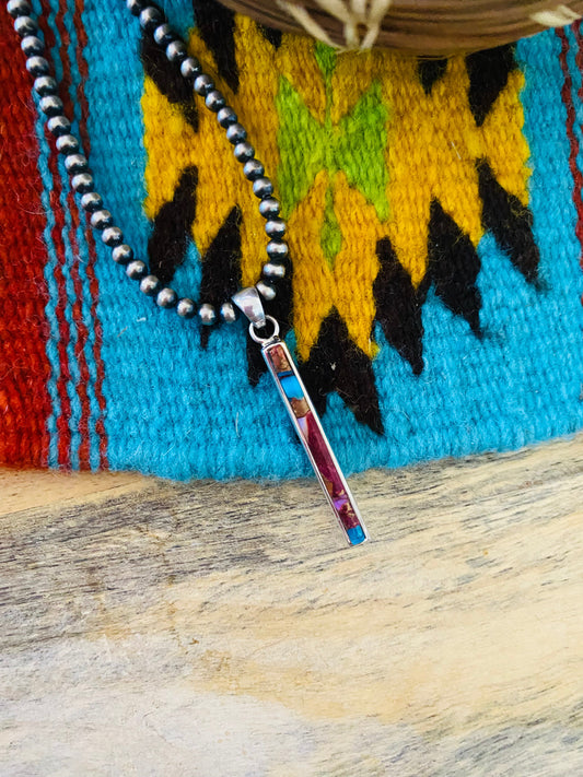 Handcrafted Sterling Silver & Pink Dream Bar Pendant