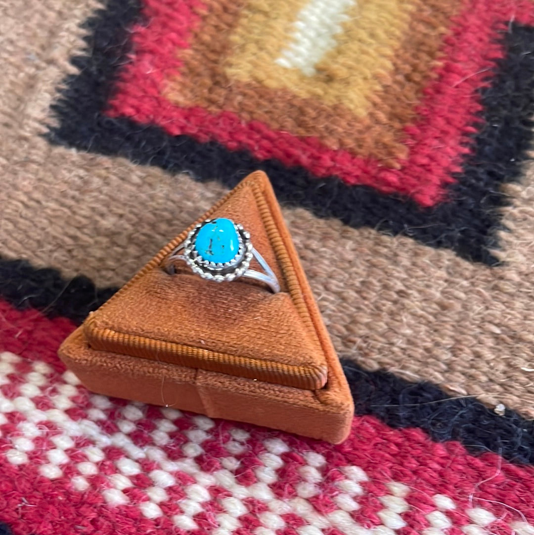 Navajo Single Stone Turquoise Sterling Silver Ring