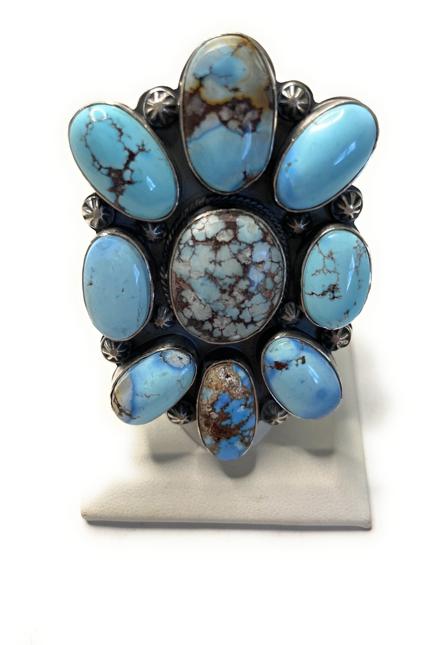 Handcrafted Golden Hills Turquoise And Sterling Silver Adjustable by Tim Vandever