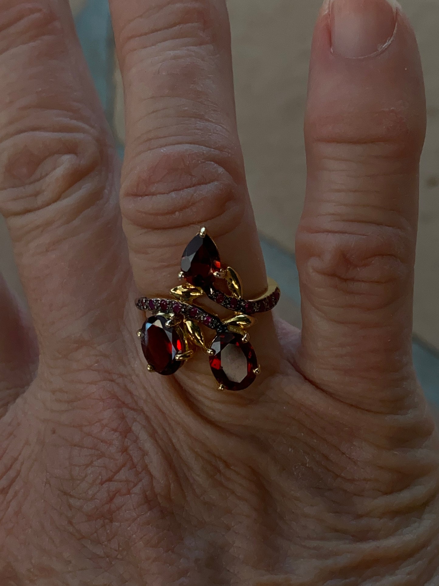 Handcrafted Garnet Ruby Sterling Ring 6