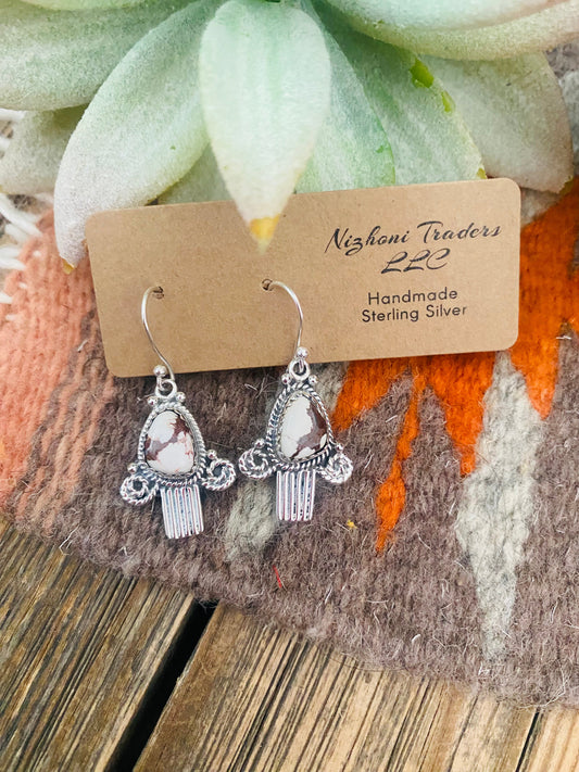 Handmade Wild Horse & Sterling Silver Dangle Earrings