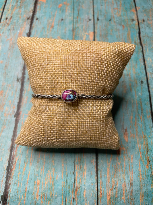 Handcrafted Purple Dream And Sterling Silver Adjustable Bracelet Cuff