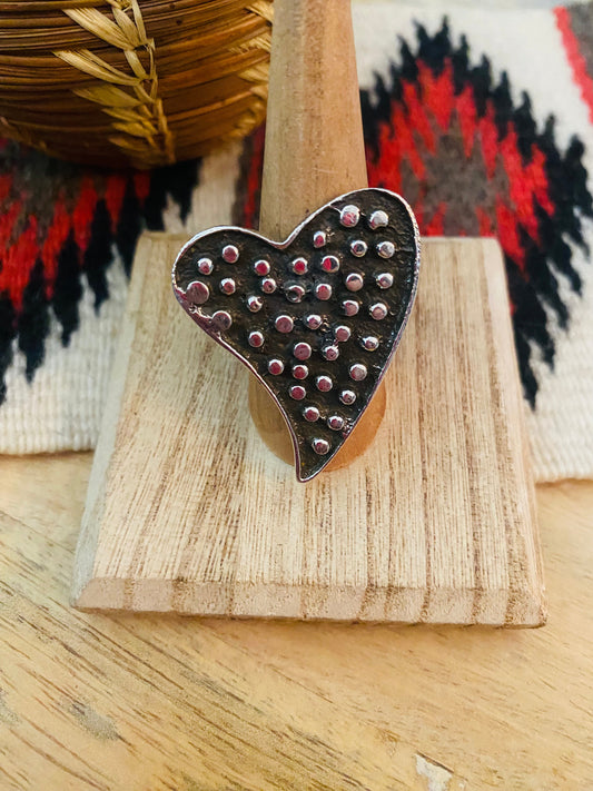 Handcrafted Sterling Silver Heart Ring
