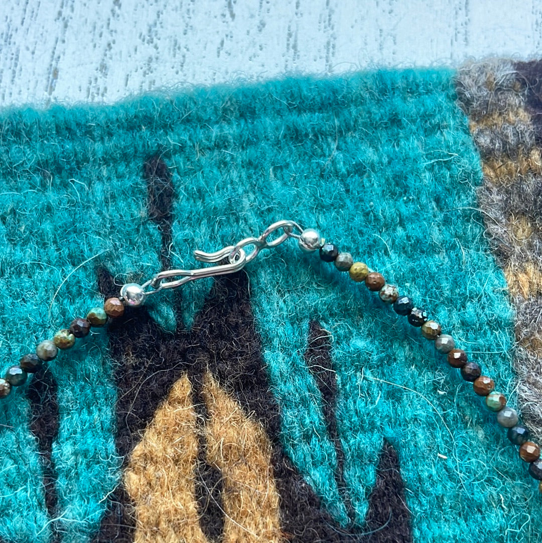 Handcrafted Sterling & Turquoise Beaded Choker Necklace