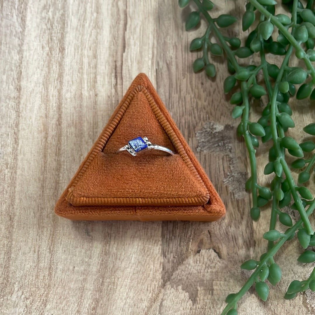 The Mini Handcrafted Lapis & Sterling Silver Single Stone Ring
