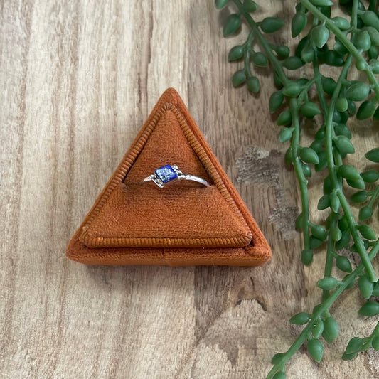The Mini Handcrafted Lapis & Sterling Silver Single Stone Ring