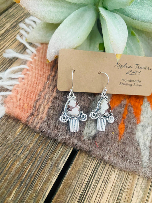 Handmade Wild Horse & Sterling Silver Dangle Earrings