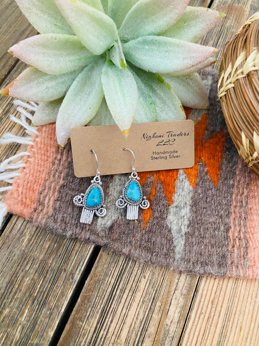 Handmade Turquoise & Sterling Silver Dangle Earrings