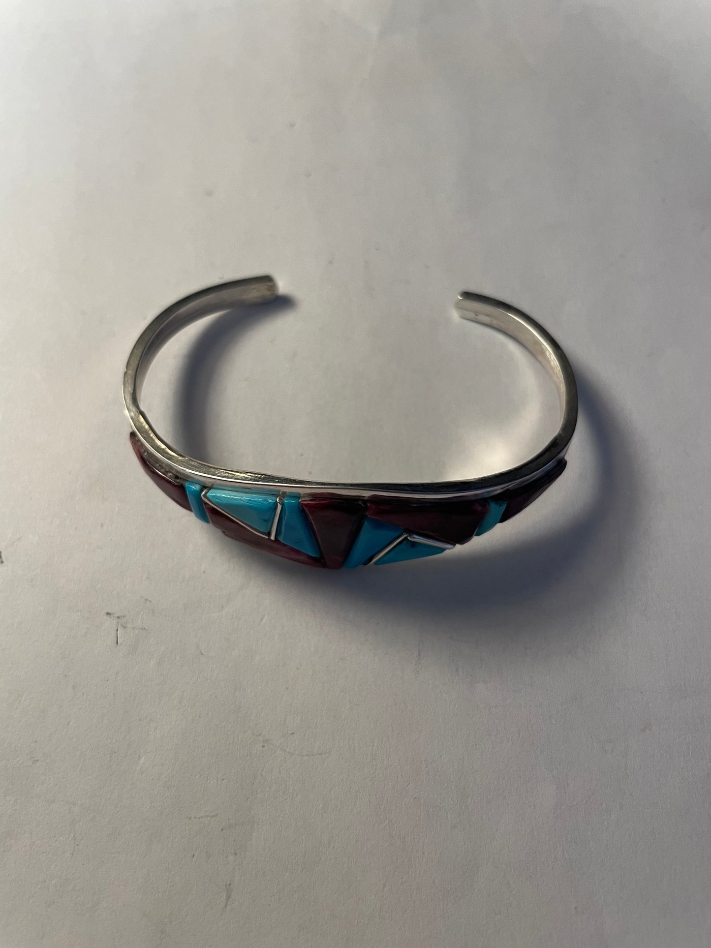 Navajo Sterling Silver, Spiny, & Turquoise Cuff Bracelet