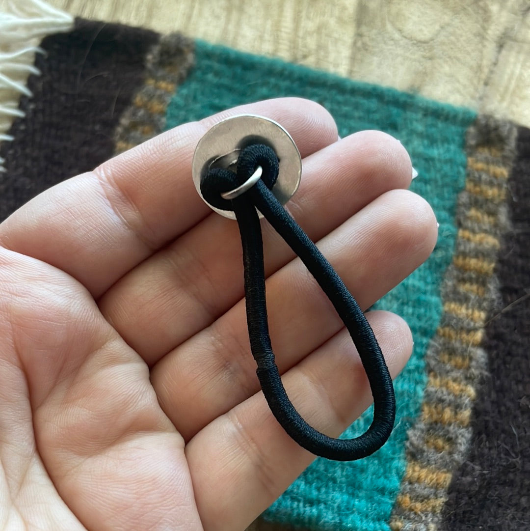 Handcrafted Pink Conch And Sterling Silver Hair Tie