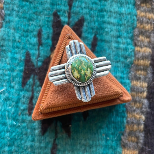 Amazing Zia Sterling Silver & Turquoise Ring Size 9.5 Signed