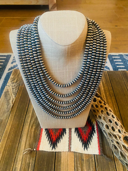 Handmade Sterling Silver 8mm Disk Bead Necklace