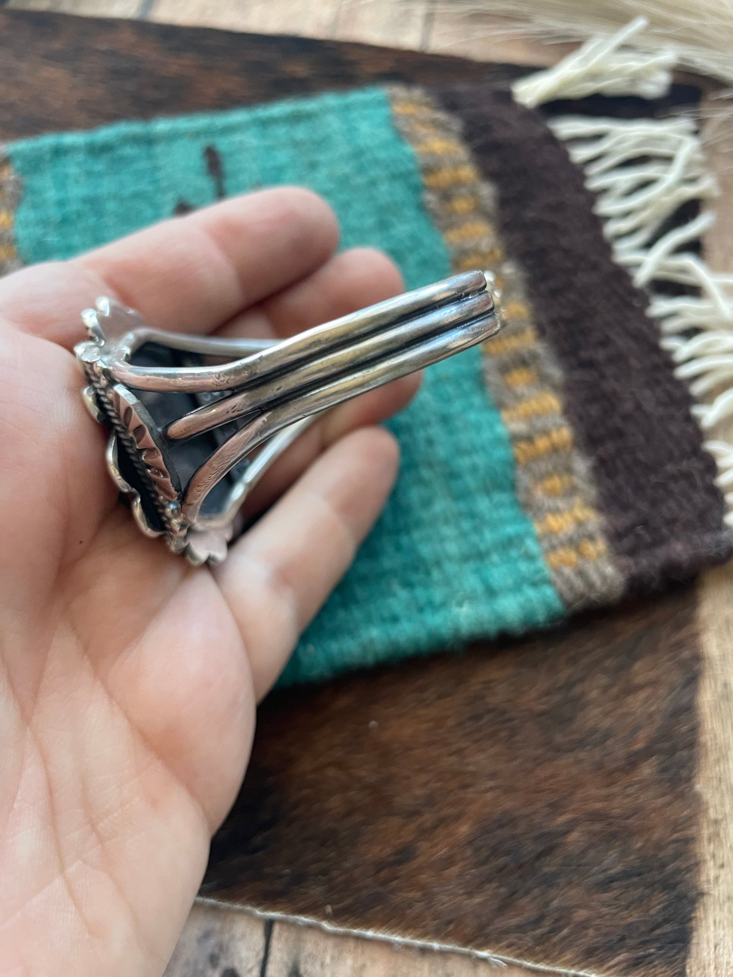 Navajo Sterling Cuff & Royston Turquoise Cuff Bracelet