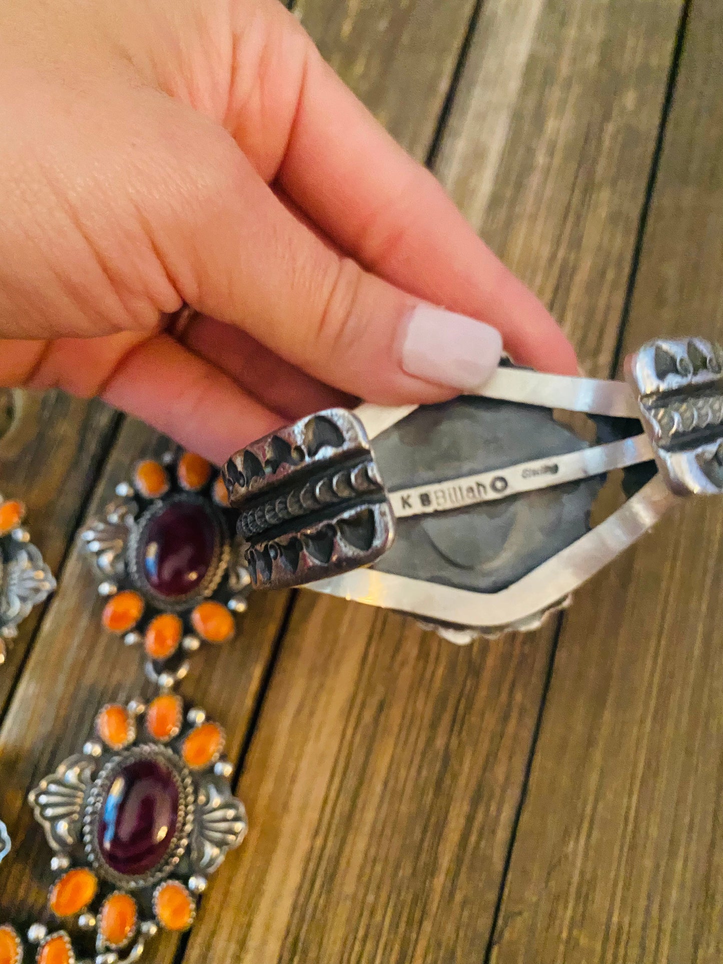 Handcrafted Multicolor Spiny And Sterling Silver 4 Piece Set by Kevin Billah