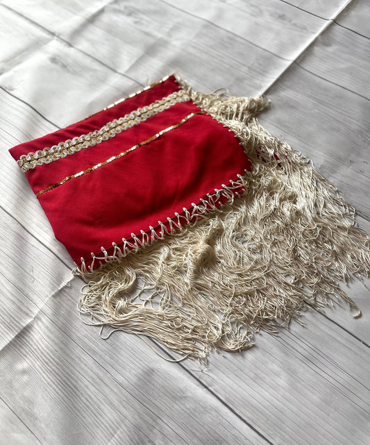 Handcrafted Old Pawn Red Vintage Blanket