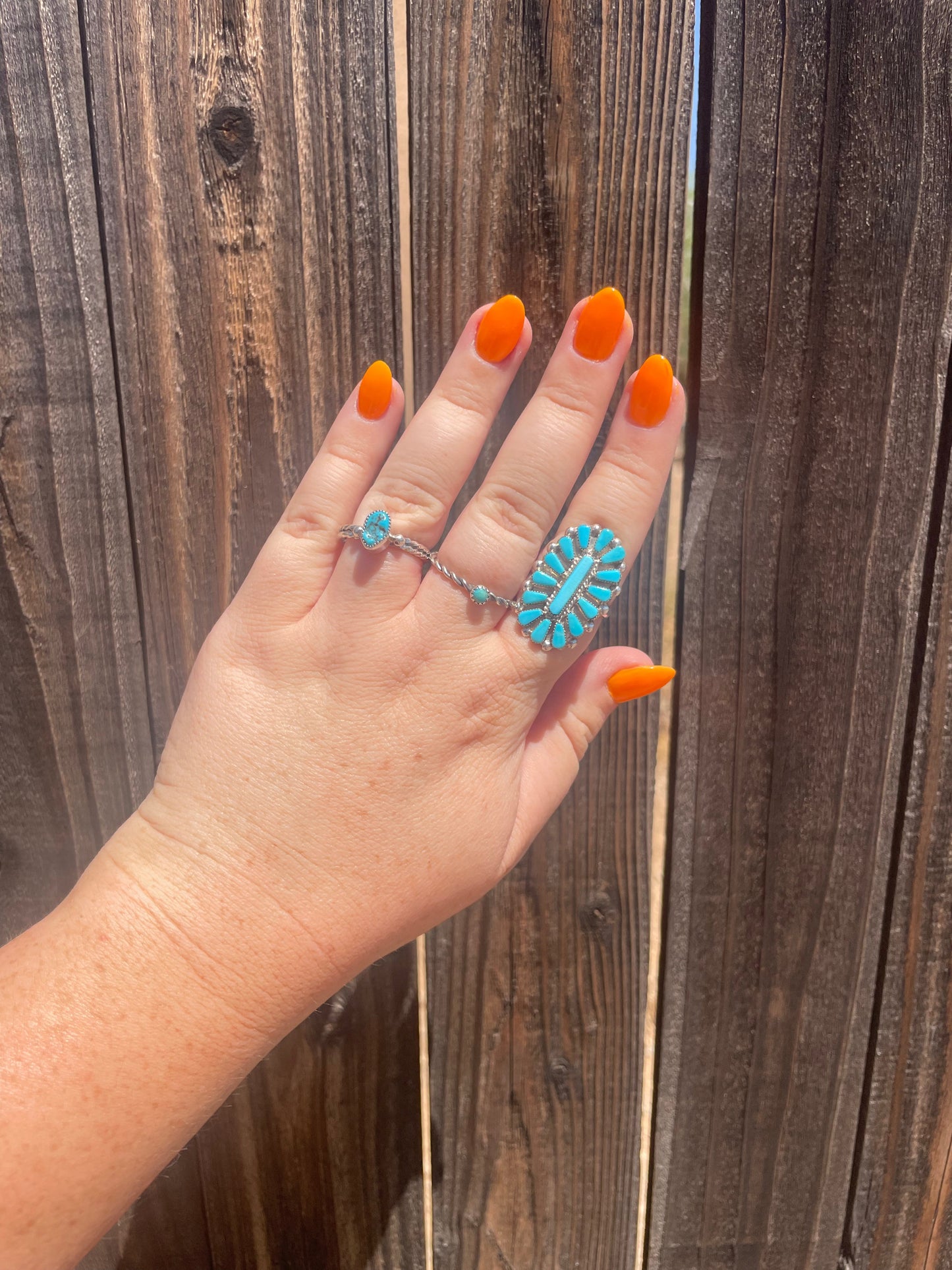 Handcrafted Small Stone Natural Kingman Turquoise Sterling Silver Braided Band Ring