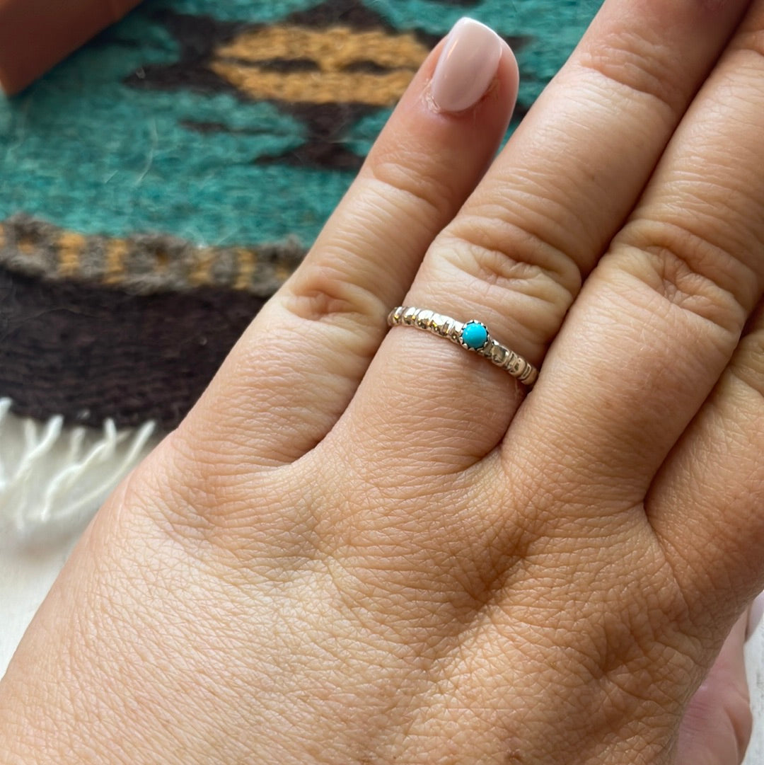 “The Dainty” Navajo Sterling Silver & Turquoise Ring