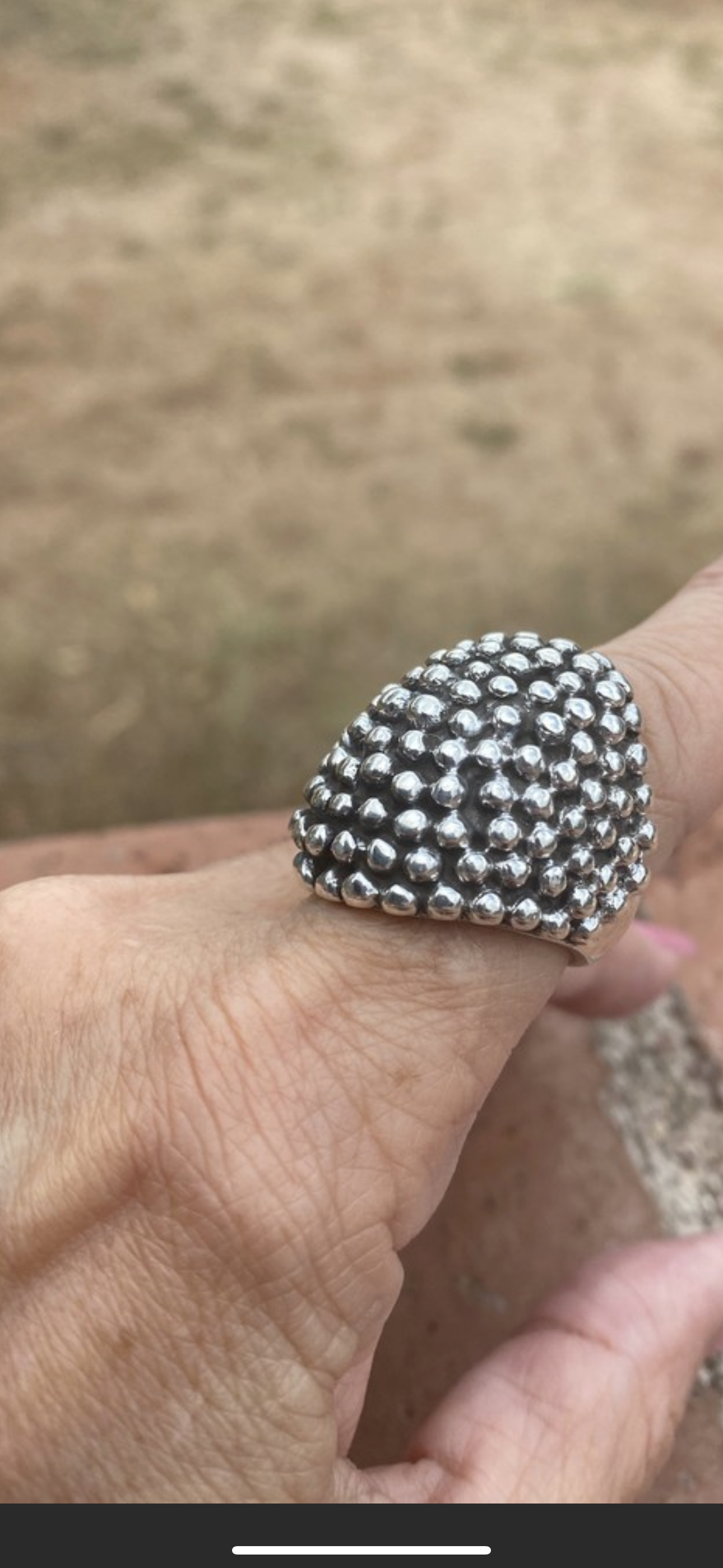 Handcrafted Sterling Silver Ball Dome Ring