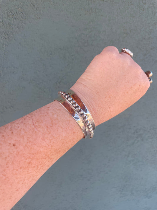 Navajo Sterling Silver Angled Cuff Bracelet Signed