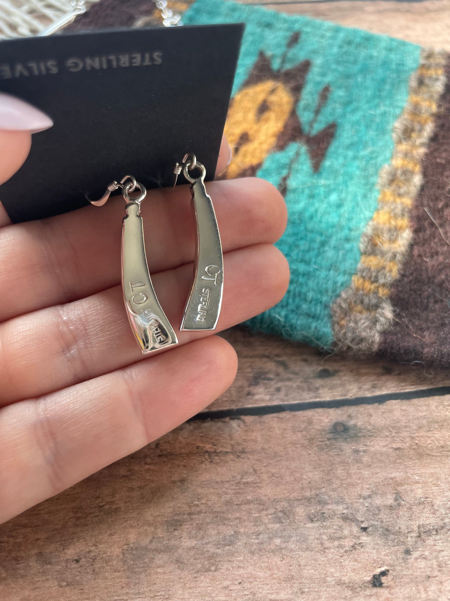 Navajo Sterling Silver & Multi Stone Inaly Necklace Earrings Set Signed