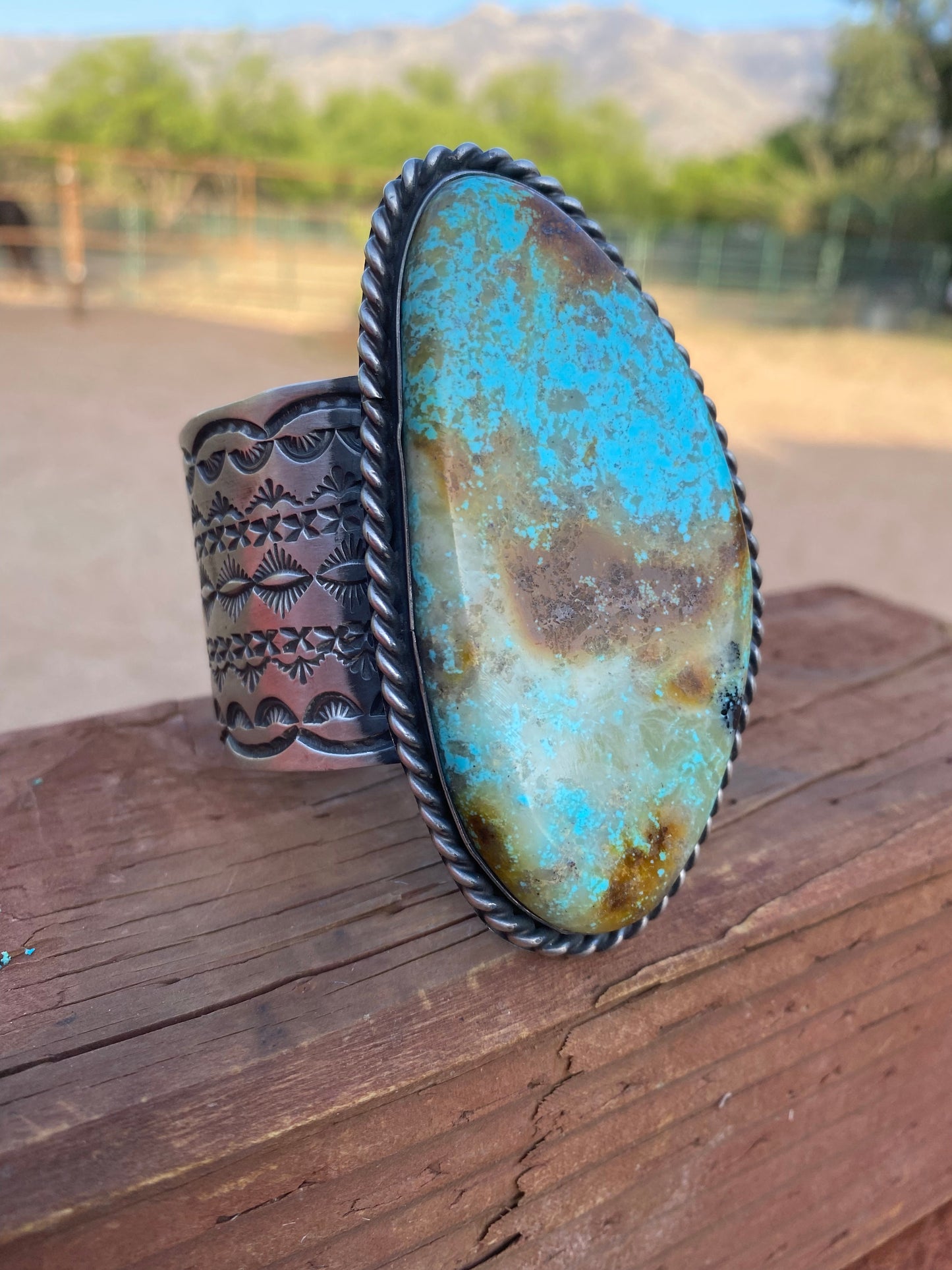 Jennifer Garcia Sterling Silver & Royston Turquoise Cuff Bracelet