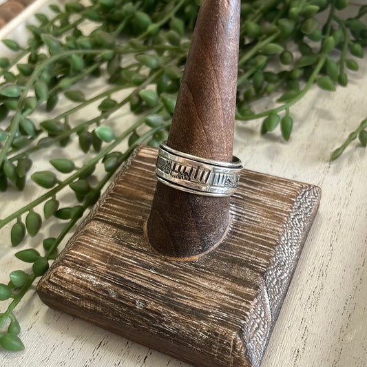 Handcrafted  Sterling Silver Band Ring Signed