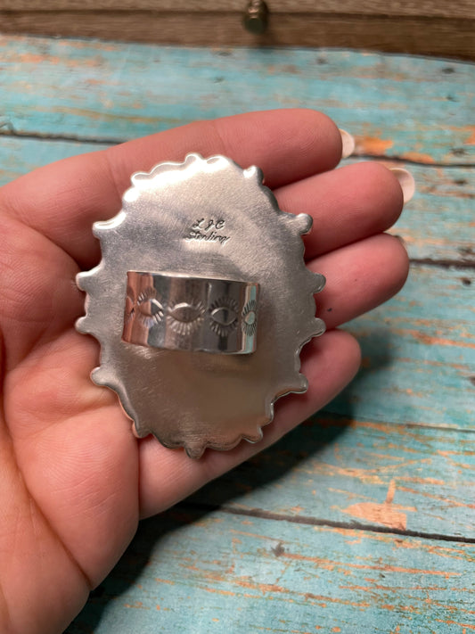 Handcrafted Spiny Sterling Silver Adjustable Ring Signed