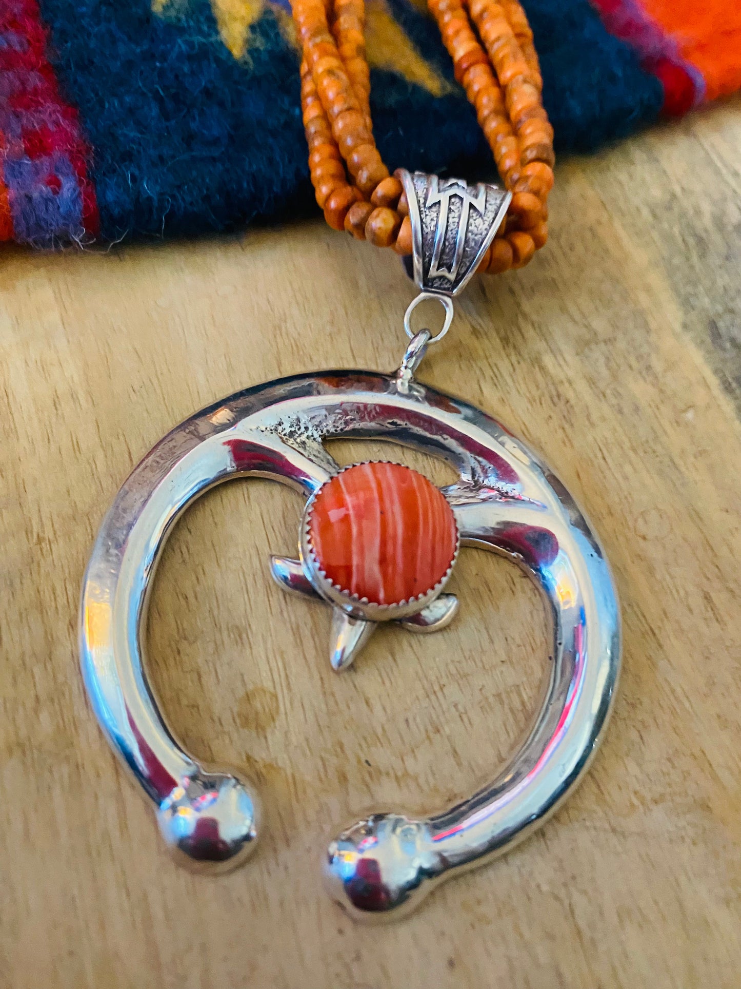 Handcrafted Sterling Silver & Spiny Beaded Naja Necklace