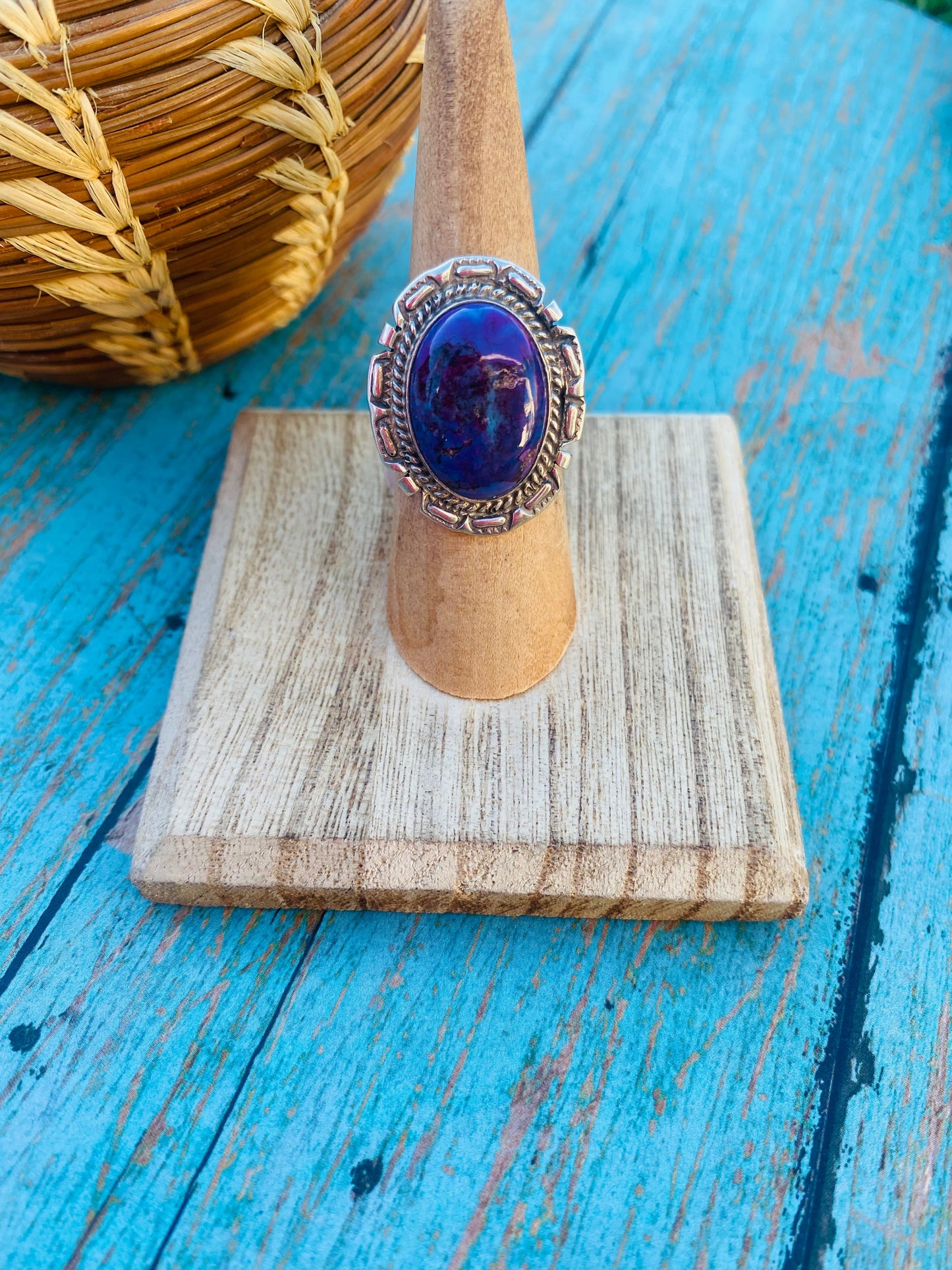 Handcrafted Purple Mojave & Sterling Silver Ring