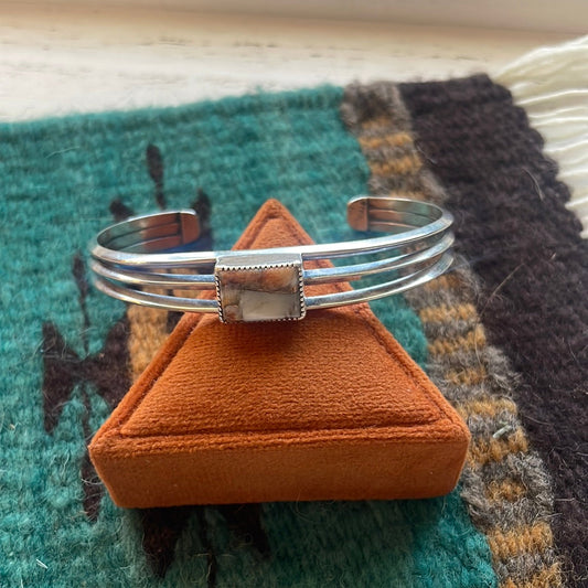 Handcrafted Spice And Sterling Silver Bar Adjustable Bracelet Cuff