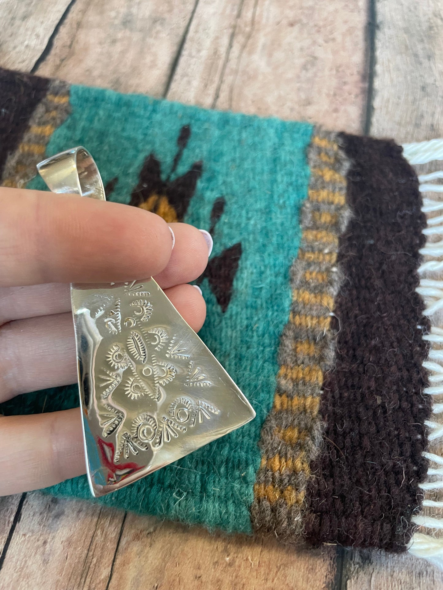 Handcrafted Multi Stone Inlay & Sterling Silver Pendant