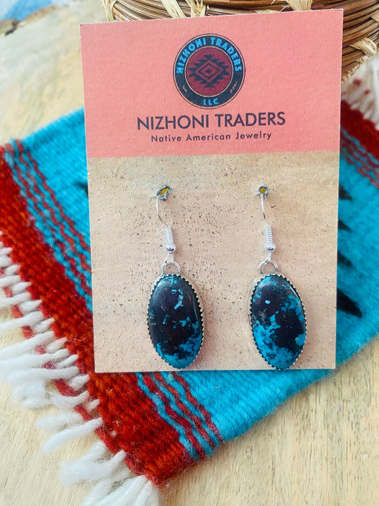 Handcrafted Turquoise & Sterling Silver Dangle Earrings