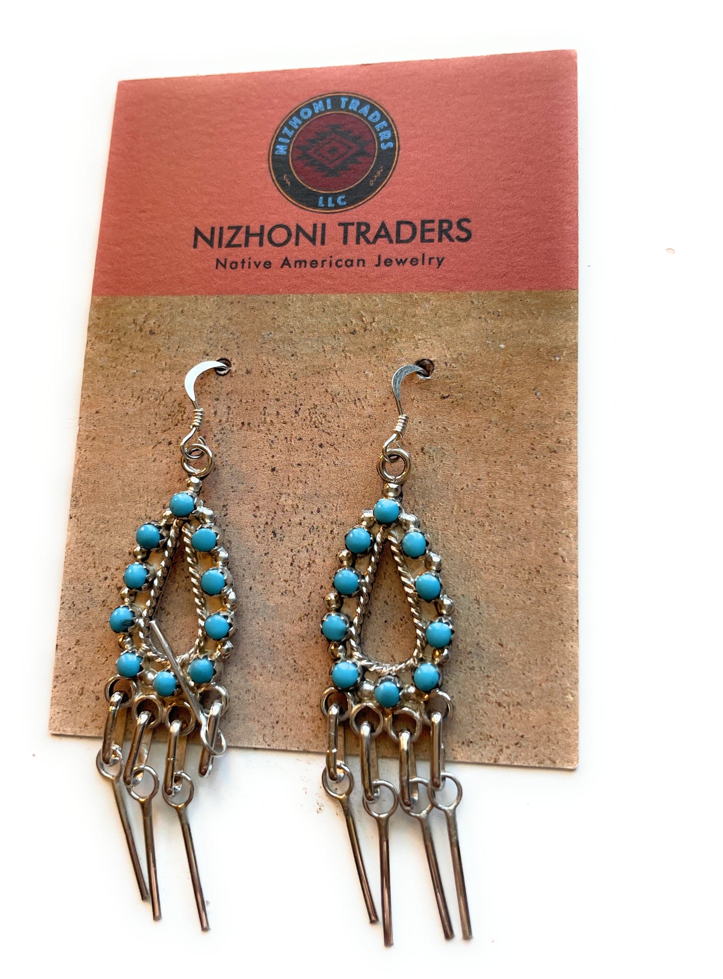 Handcrafted Sterling Silver & Turquoise Dangle Earrings