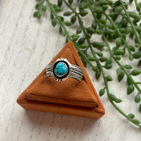 “The Bordered” Handcrafted Turquoise Sterling Silver Ring