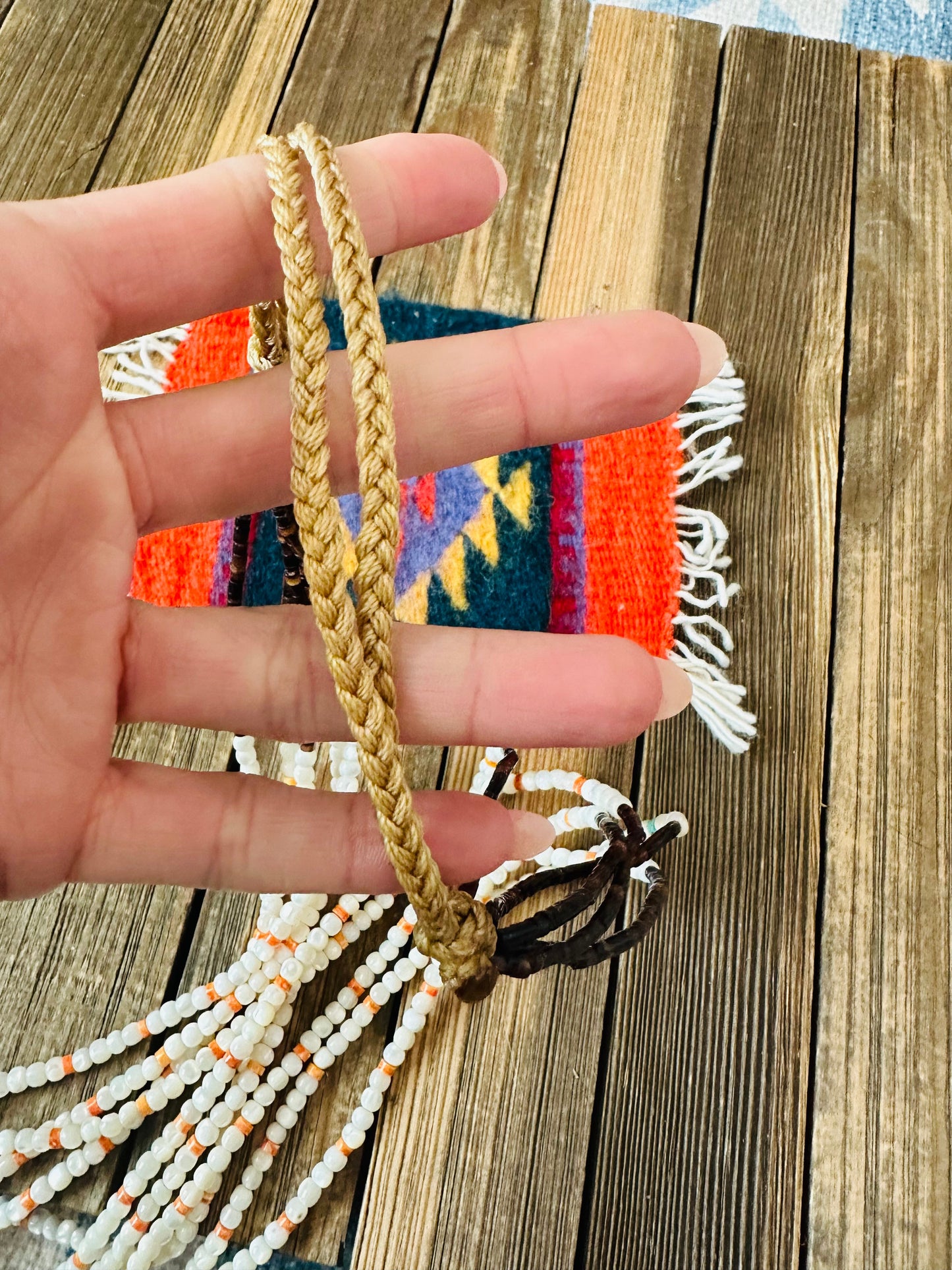 Handcrafted Mother of Pearl, Spiny & Heishi Beaded Necklace